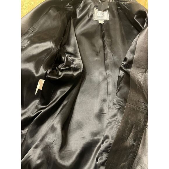 Creations De Cuir Andre Leather Garments Vintage Black Coat Size 50 Men’s - Picture 9 of 9